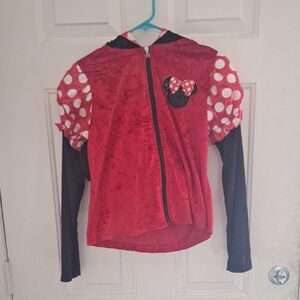 Minnie Mouse Red and Black Polka Dot Zip-Up Top